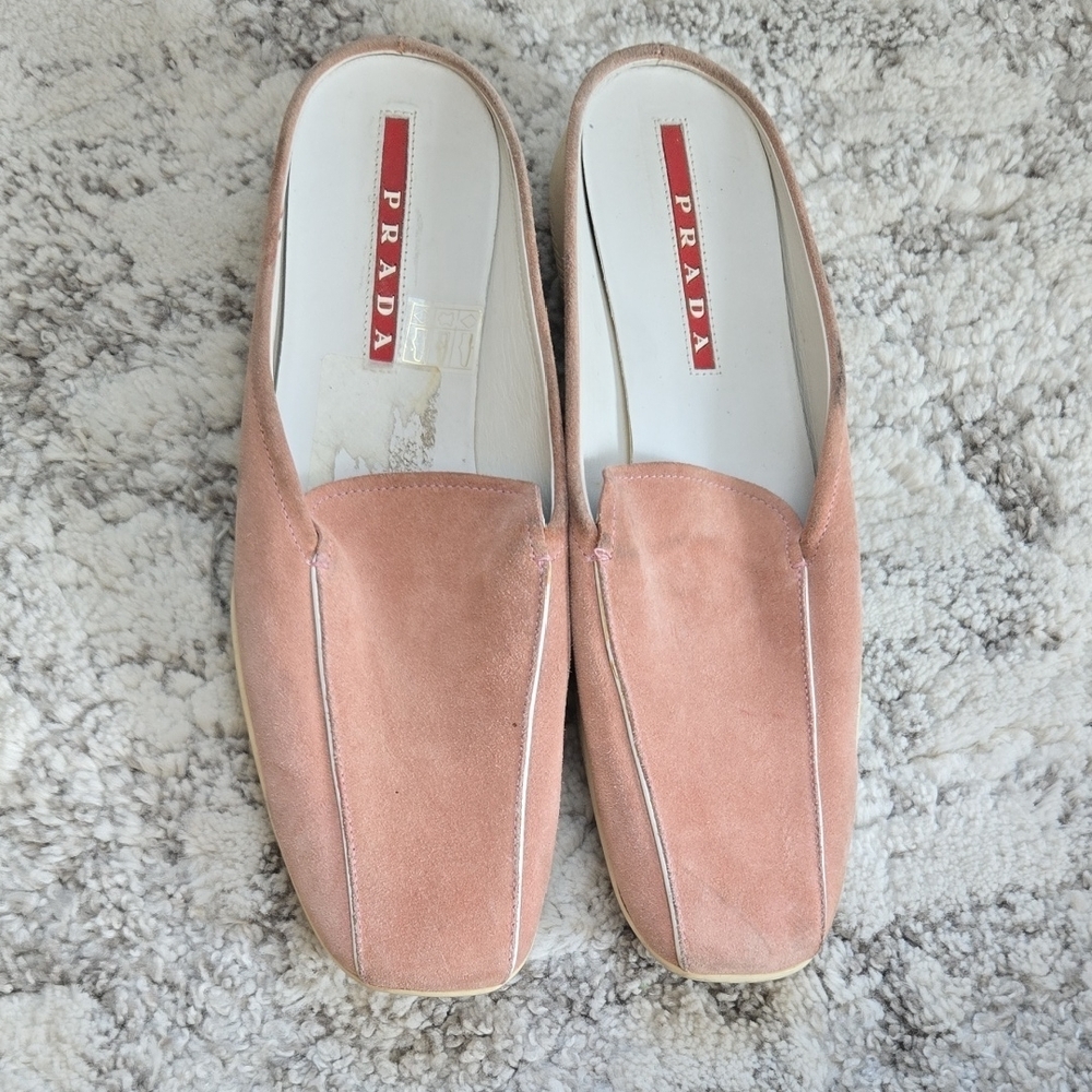 Prada Men's Pink Suede Loafers - Picture 4 of 12